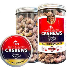 8.Hạt Điều Rang Muối - Điều Lụa Size Cồ 380 Hạt/1KG Hộp nắp nhôm 500g