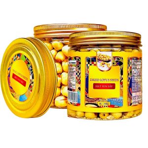 Hạt Sen Sấy Khô Loại 1 – Hộp nắp nhôm 250g tem văn vàng
