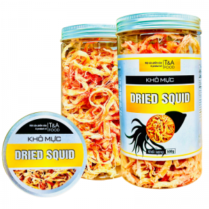 Khô Mực Sợi Hấp Nước Dừa Loại 1 – hộp nắp nhôm 300g