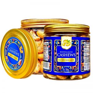 Hạt Điều Vàng Trơn 380 Hạt/1KG - HỘP 250g tem văn xanh