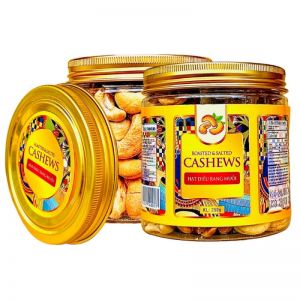 Hạt Điều Vàng Trơn 380 Hạt/1KG - HỘP 250g tem văn vàng