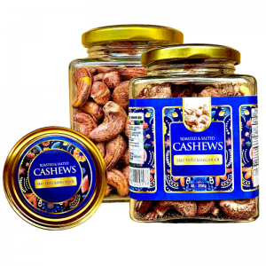 Hạt Điều Lụa Size A Khối Lượng Tịnh 250g – Hủ thủy tinh vuông 500ml tem xanh