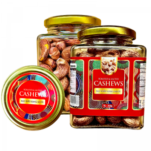 Hạt Điều Lụa Size A Khối Lượng Tịnh 250g – Hủ thủy tinh vuông 500ml tem đỏ