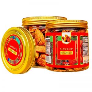 Hạnh Nhân Bơ Mỹ ( còn vỏ ) hộp nắp nhôm 250Gr tem văn đỏ
