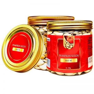 Hạt Bí ( còn vỏ , rang muối ) hộp nắp nhôm 220Gr đỏ