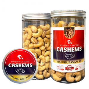 Hạt Điều Rang Muối - Đã Bóc Lụa (Vàng) Size Cồ 380 Hạt/ 1 kg Hộp hộp nắp nhôm 500Gr