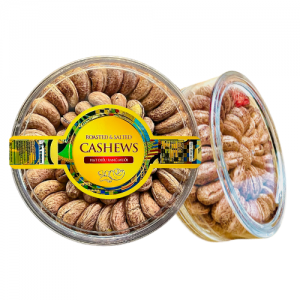 Hạt Điều Rang Muối - Điều Lụa Size Cồ 380 Hạt/1KG Hộp Meca Xếp Hoa 2 lớp 500g Tem Vàng