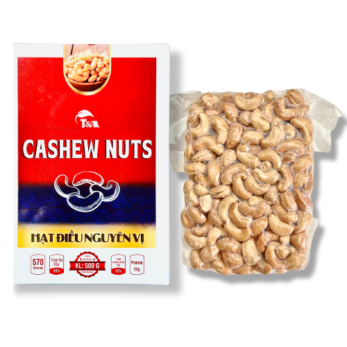 Hạt Điều Nguyên Vị ( không muối , không vỏ ) Túi hút chân không 500G