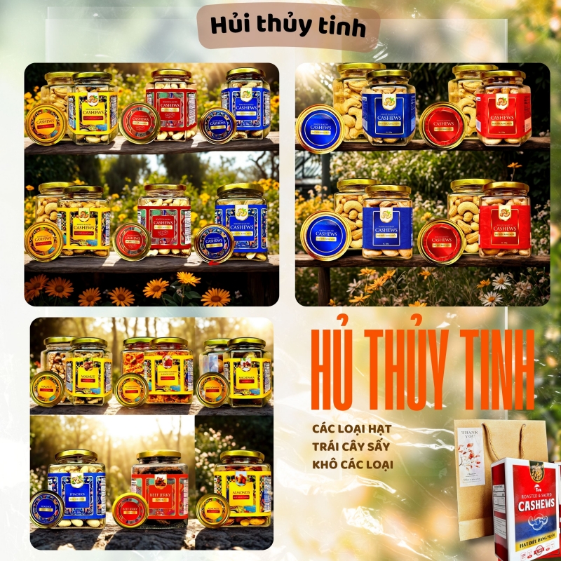 Hủ thủy tinh set quà tết cao cấp thích hộp cho các size hộp quà